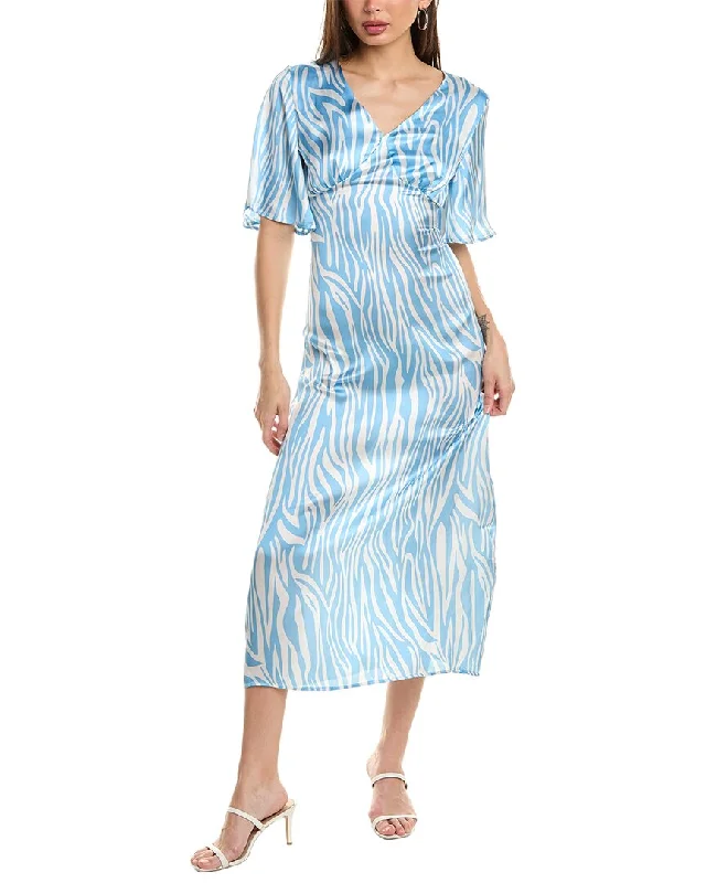 Fashion Forward HL Affair Flutter Sleeve Maxi Dress