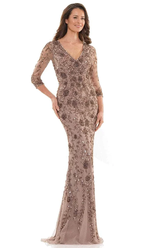 Trend Alert Marsoni by Colors MV1197 - Long Sleeve V-Neck Long Dress