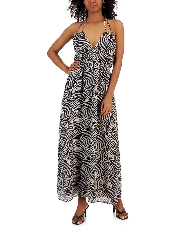 Mother'S Day Special Womens Animal Print Textured Maxi Dress