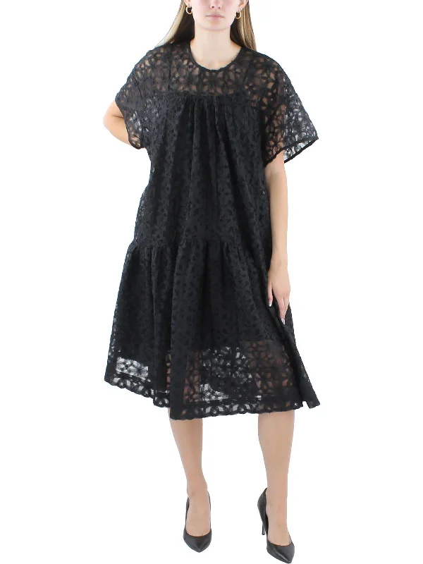 Fashion Essentials Womens Lace Below Knee Midi Dress