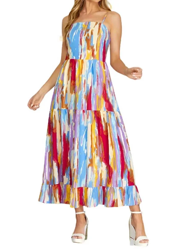 Cool Prices Cami Splash Print Midi Dress In Multicolor