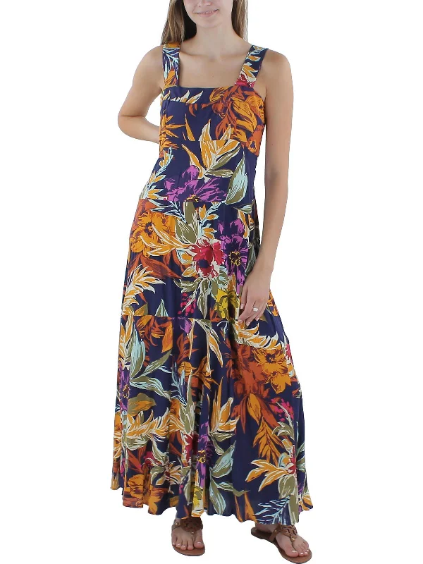 Fashion-Forward Womens Floral Print Rayon Maxi Dress