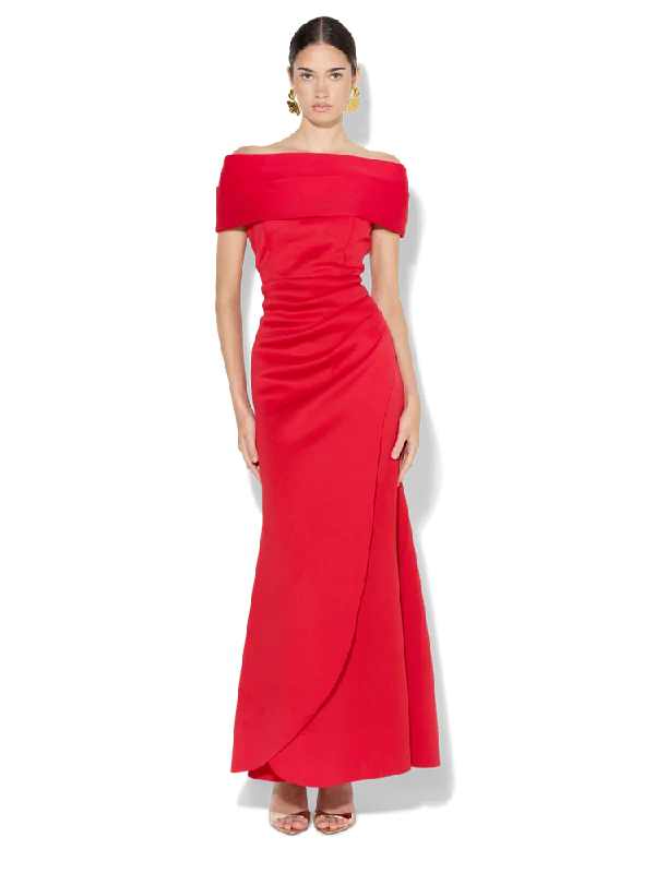 Latest Trends Dalton Red Off The Shoulder Gown