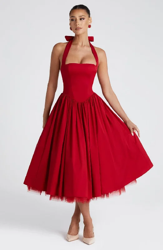 Early Access To Art Deco Styles Sale Cressida Midi Dress - Red