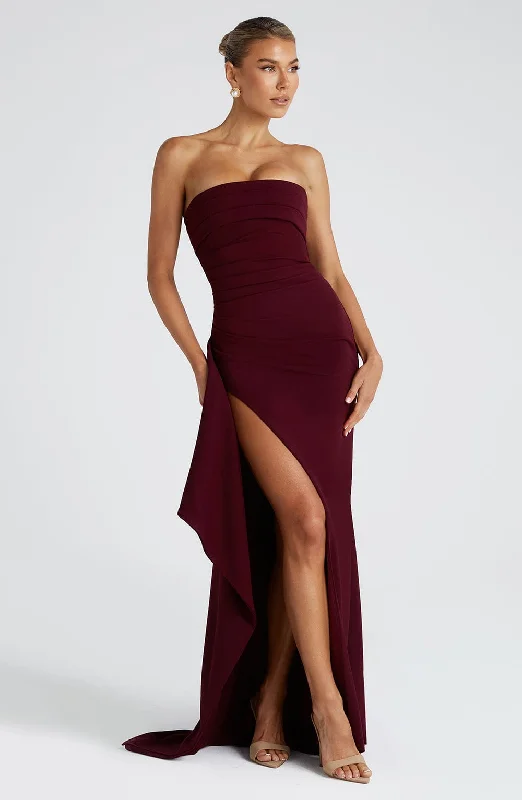 Save On Inspired Styles Zafira Maxi Dress - Cherry Lacquer