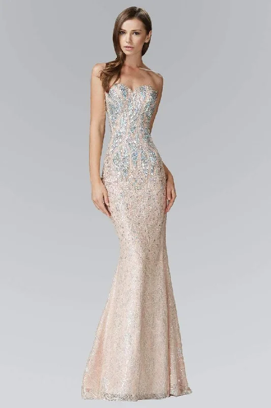 Day-To-Night Styles Elizabeth K GL2004- Strapless Beaded Lace Evening Gown