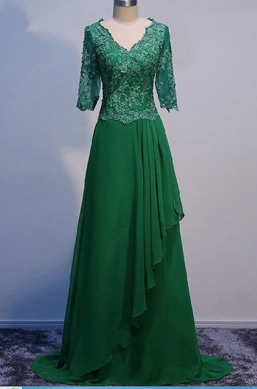 Discounts On Casual Weekend Styles Long Sleeve Green Mother of The Bride Dress