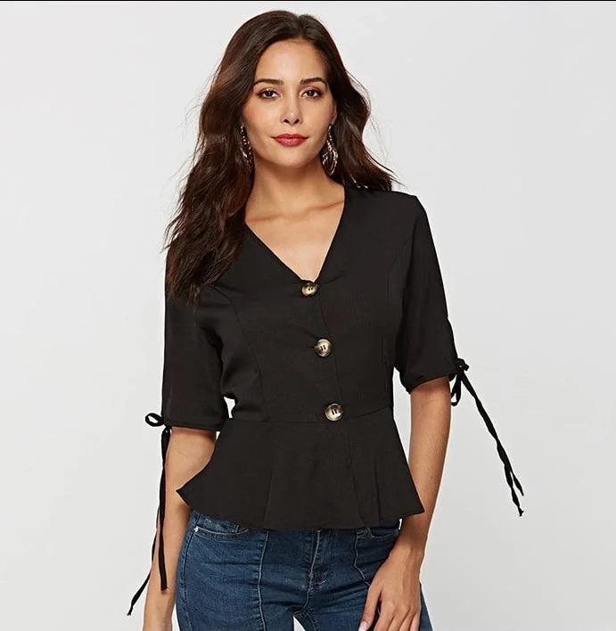 Trend Alert Summer V Neck Blouse Shirt