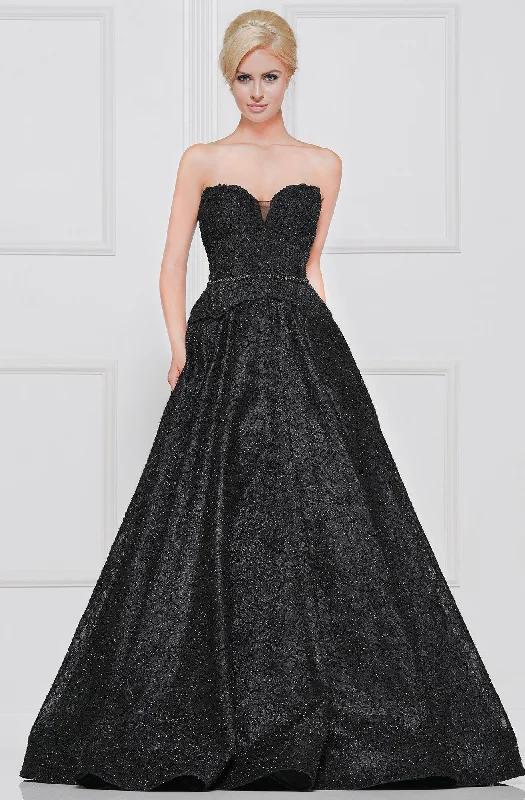 Wardrobe Update Marsoni by Colors - M246 Strapless Embroidered Lace Ballgown