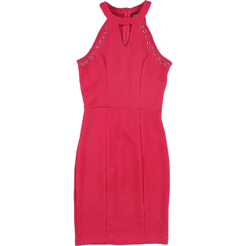 Discounts On Casual Weekend Styles XOXO Womens Grommet Trimmed Bodycon Dress, Pink, Small