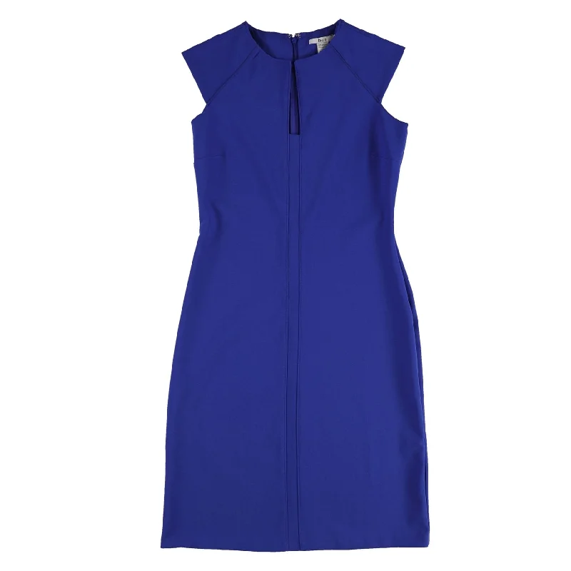 Latest Trends bar III Womens Split-Neck Bodycon Dress, Blue, Small