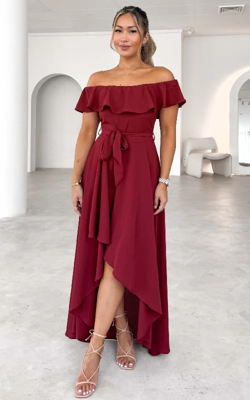 Budget-Friendly Fashion Tatiana Maxi Dress - Wine