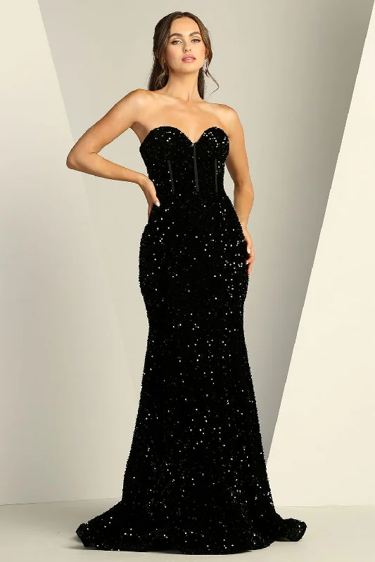 Limited Styles Adora 3112 Formal Long Glitter Sequin Prom Dress