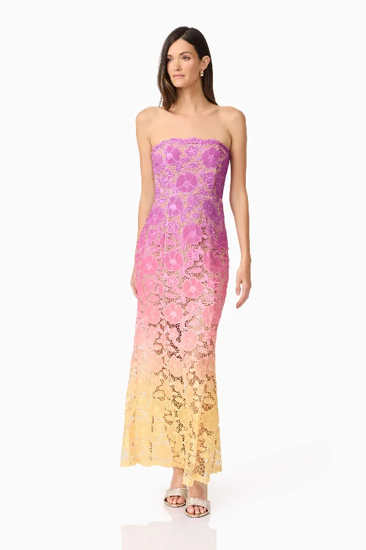 Huge Savings On Parisian Styles Mesmerizing Ombre Lace Maxi Dress In Purple