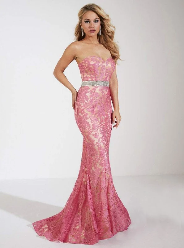 Elegant Style Panoply - 14750SC Strapless Floral Trumpet Gown