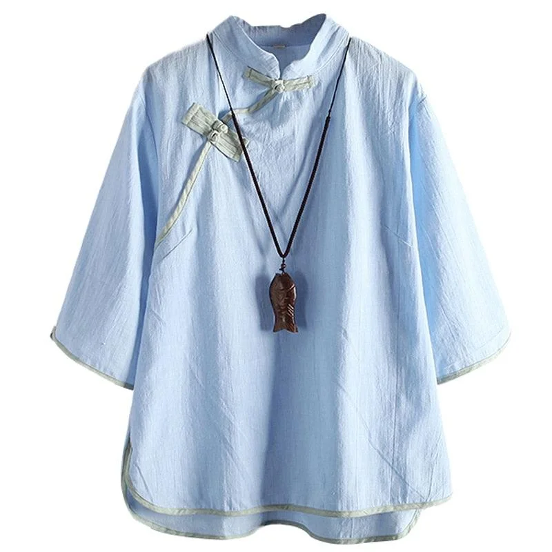 Seasonal Sale Vintage Chinese Style Linen Blouse