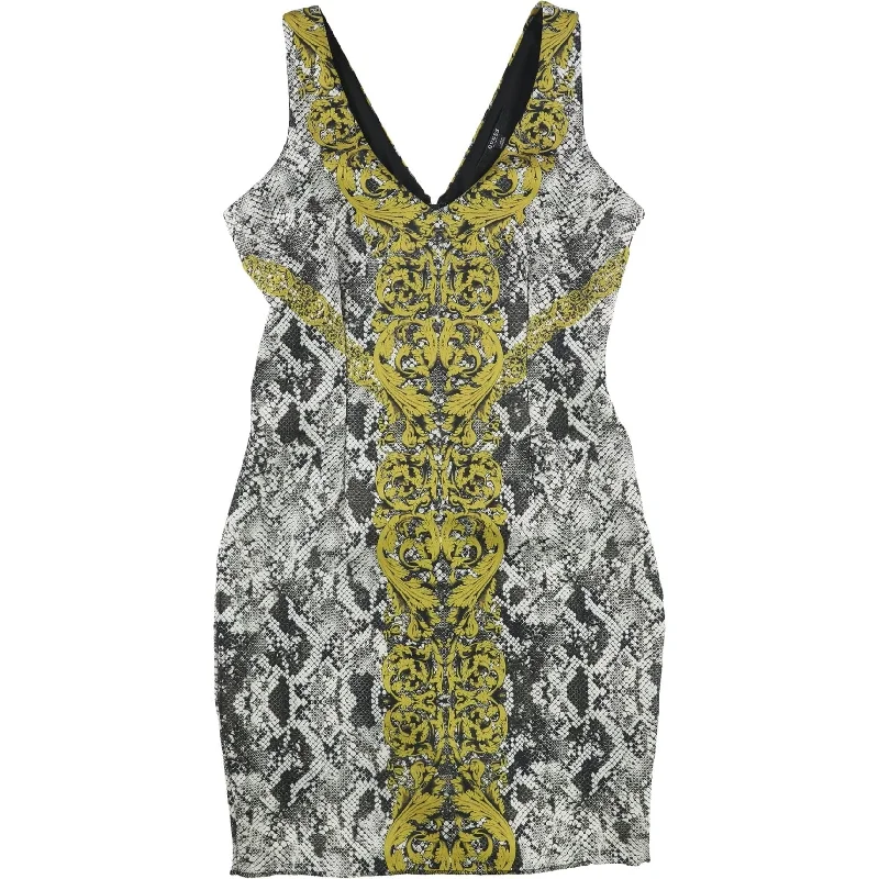 Limited Time Deal Guess Womens Python-Print Bodycon Dress