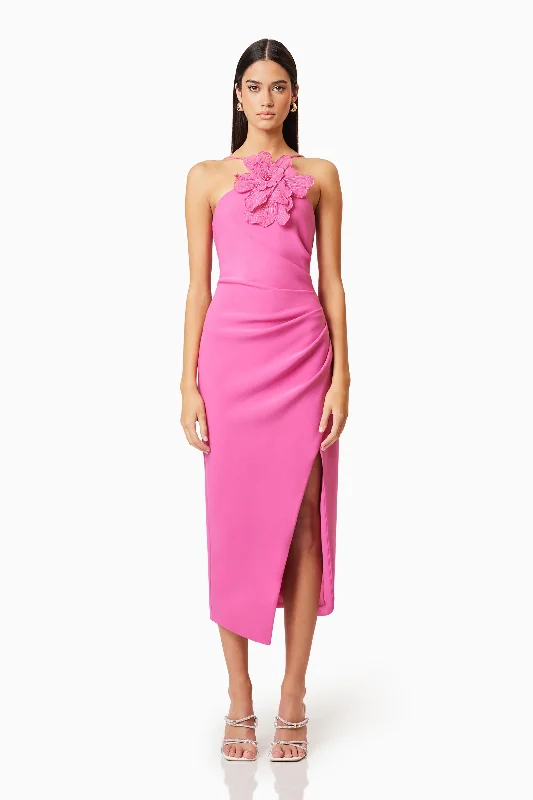 Summer Splash Sale Janelle 3D Midi Dress In Pink