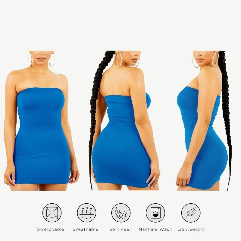 Fashion Deal 1Pack Womens Seamless Strapless Stretchy Bodycon Mini Tube Top Dress Black