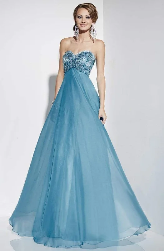 Beat The Heat In Tropical Styles Studio 17 - 12576SC Sequined Strapless Lace Up Back Long Gown