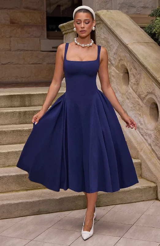 Trend Alert Betty Midi Dress - Navy