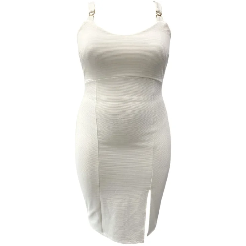 Exclusive Discount Crave Fame Womens Textured Bodycon Dress, White, 1X