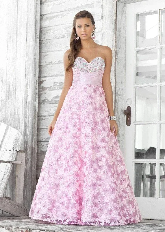 Trendy Styles Blush by Alexia Designs - 5109SC Beaded Strapless Floral A-line