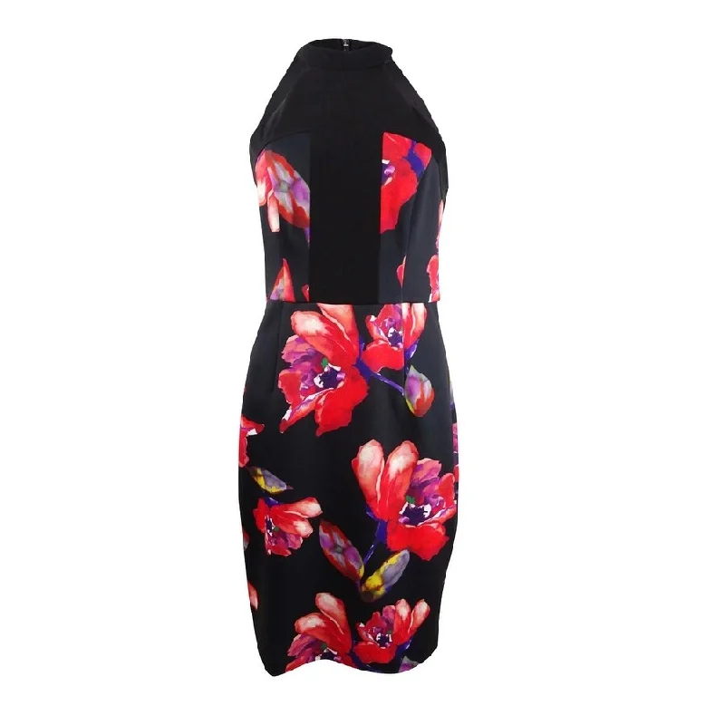 Stylish Looks Trina Turk Women's Kathleen Floral-Print Bodycon Dress (6, Black Multi)