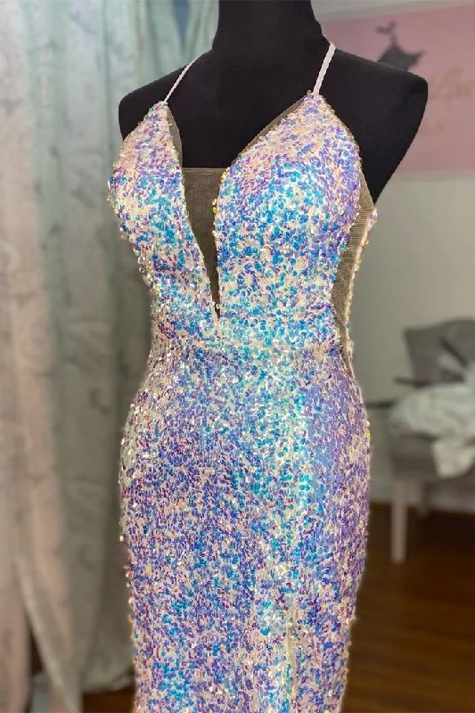 Buy More, Save More Blue Ombre Sequins Bodycon Party Dress  gh1505