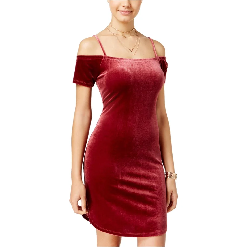 Update With Cottagecore Styles Planet Gold Womens Velvet Bodycon Dress, Red, X-Small