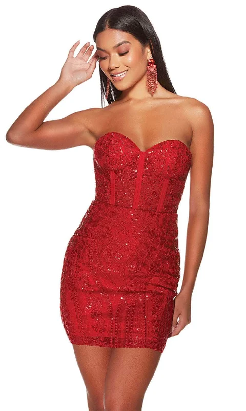 End - Of - Month Blowout Alyce Paris 4814 - Sequin Lace Bodycon Cocktail Dress