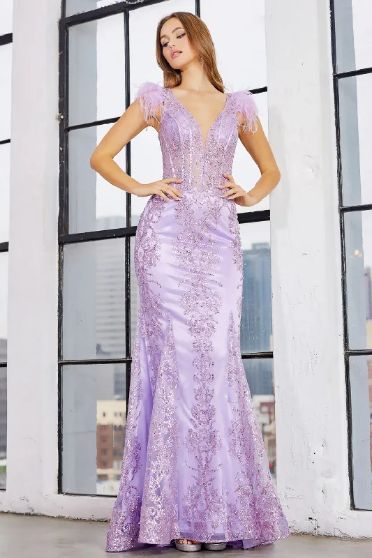 Limited Quantities Adora 3148 Glitter Long Printed Prom Mermaid Formal Dress